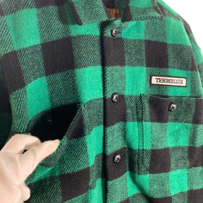 TENDERLOIN テンダーロイン 羊毛 ウール BUFFALO JACKET バッファロー チェック ジャケット グリーン T-20RG Size L 福生店
