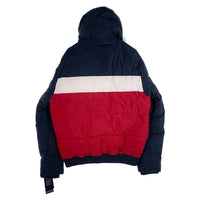 TOMMY HILFIGER トミーヒルフィガー シュノーケル パファージャケット 中綿 ネイビー ホワイト レッド 159AP863 Size L 福生店