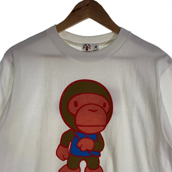 BABY MILO ベビーマイロ アベイシングエイプ FOOT ROOPER プリントTシャツ ホワイト 日本製 デッドストック Size M 福生店