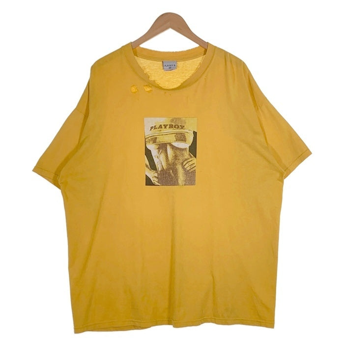 PLAYBOY プレイボーイ プリントTシャツ イエロー オールド Size XXL 福生店