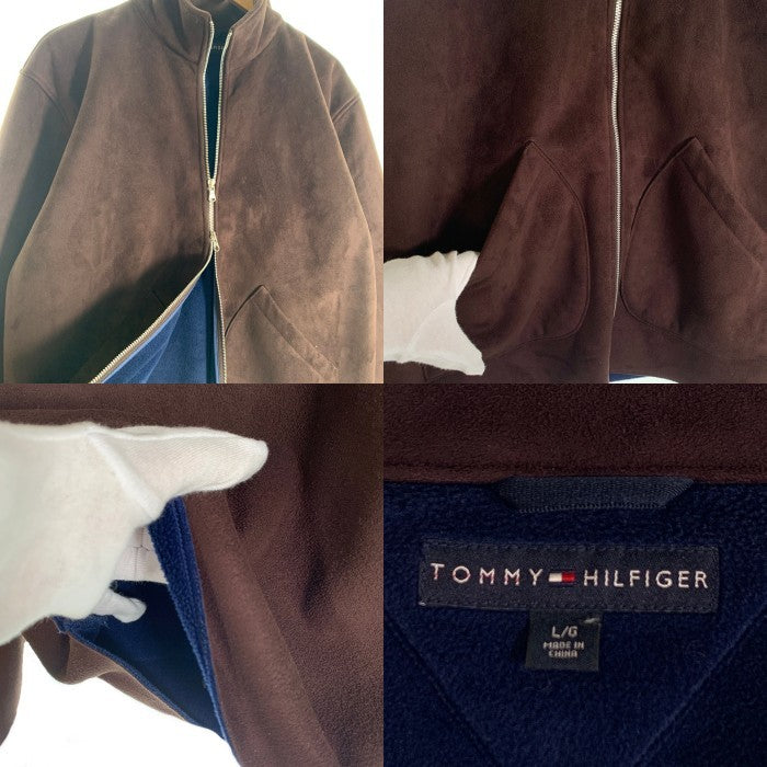TOMMY HILFIGER トミーヒルフィガー フェイクムートン ジップアップジャケット 内フリース ブラウン Size L 福生店
