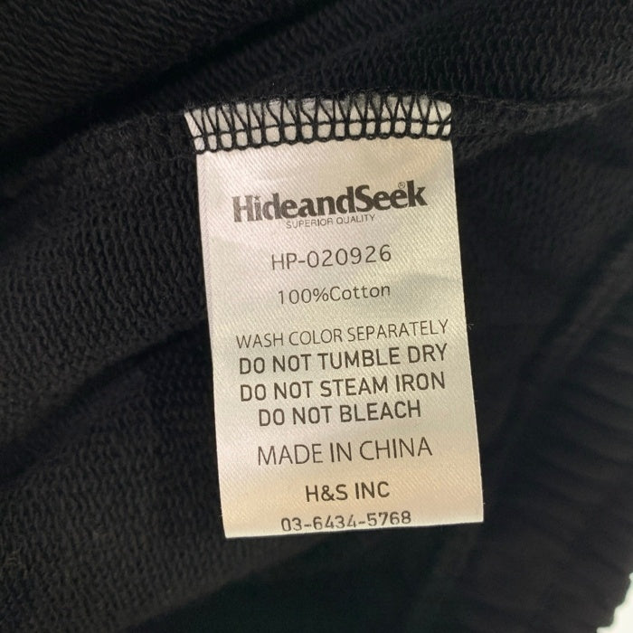 Hide&Seek ハイドアンドシーク  Logo Sweat Pant ロゴプリント スウェットパンツ ブラック HP-020926 Size L 福生店