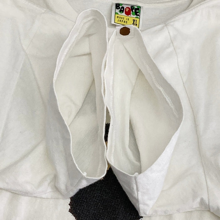 A BATHING APE アベイシングエイプ サルプリント アーチロゴ Tシャツ ホワイト sizeXL 瑞穂店