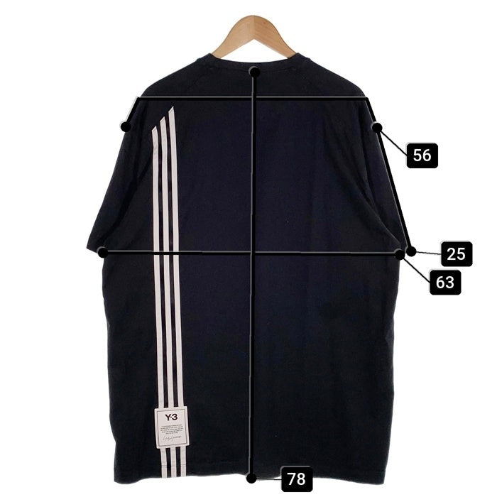 Y-3 ワイスリー M 3 STP SS TEE スリーストライプショートスリーブTシャツ ブラック H16334 Size 2XL 福生店