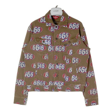 Supreme シュプリーム 17SS 666 Denim Trucker Jacket Gジャン 総柄 ブラウン sizeL 瑞穂店
