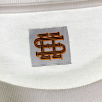 SEE SEE シーシー SUPER BIG ROUND LONG-SLEEVE スーパービッグラウンドロングスリーブ Tシャツ ロゴプリント ホワイト Size L 福生店