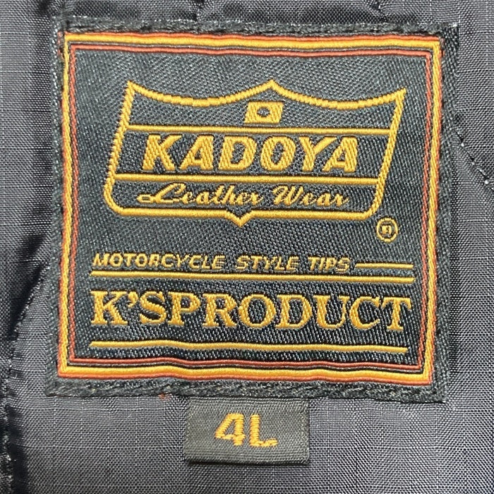KADOYA カドヤ TR-EVO/CW2(A) ナイロン ライディングジャケット 中綿 ブラック Size 4L 瑞穂店