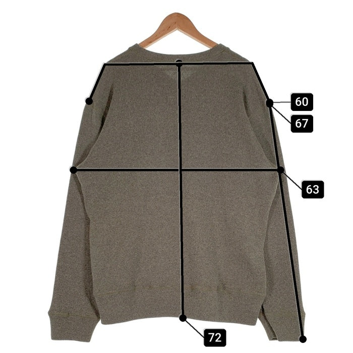 90's STUSSY ステューシー ショーンフォントロゴ刺繡 コットンポリ Vネック ニットセーター オリーブ USA製 紺タグ Size L 福生店