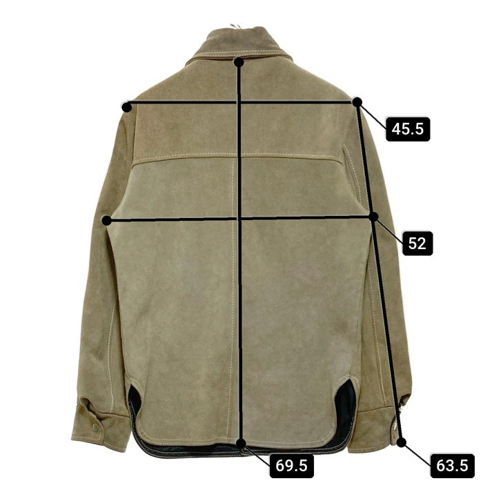 70`s Sears シアーズ スウェードレザーシャツ スナップボタン ベージュ Size M相当 瑞穂店