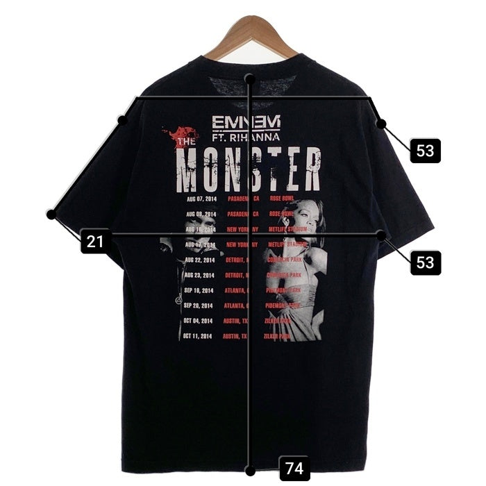 EMINEM エミネム RIHANNA リアーナ 2014 THE MONSTER TOUR プリントTシャツ ブラック ALSTYLE Size L 福生店