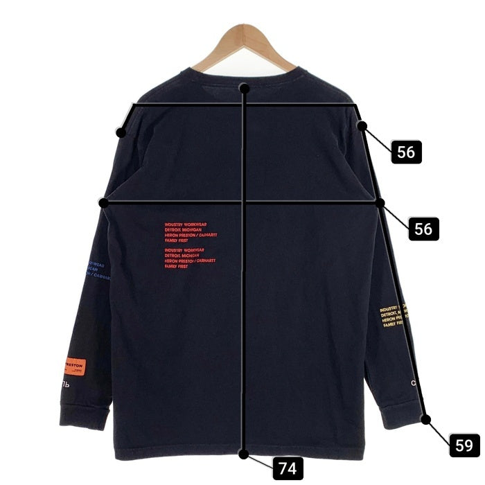 Carhartt WIP カーハート HERON PRESTON ヘロンプレストン LS TEE ロングスリーブTシャツ ブラック 刺繡 HMAB005F18719057 Size M 福生店