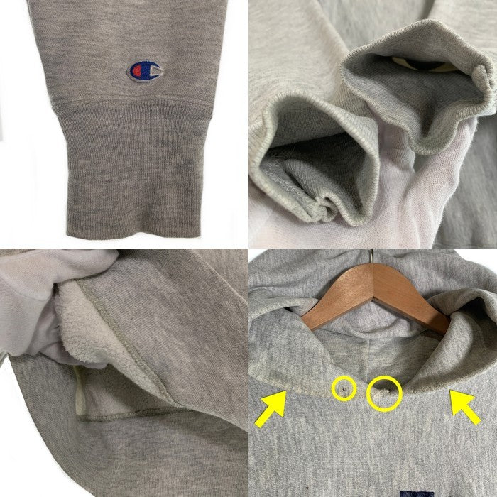 80's Champion チャンピオン リバースウィーブ NAVY ラバープリント プルオーバー フーディー パーカー USA製 Size XL 福生店