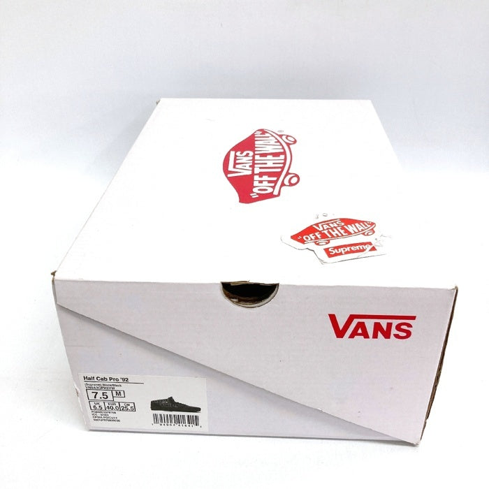 Supreme×VANS シュプリーム×バンズ VN0A3QPH2YW HALF CAB PRO ハーフキャブプロ スウェード切り替え ロゴ総柄 ブラック size25.5cm 瑞穂店