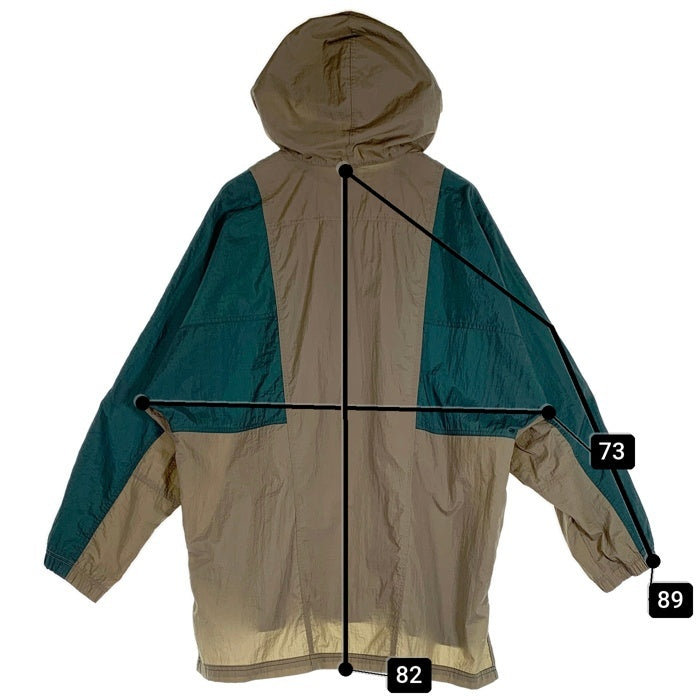 00’s NIKE ナイキ ナイロン アノラック プルオーバージャケット グリーン カーキ AIRスウッシュ刺繡 Size L 福生店