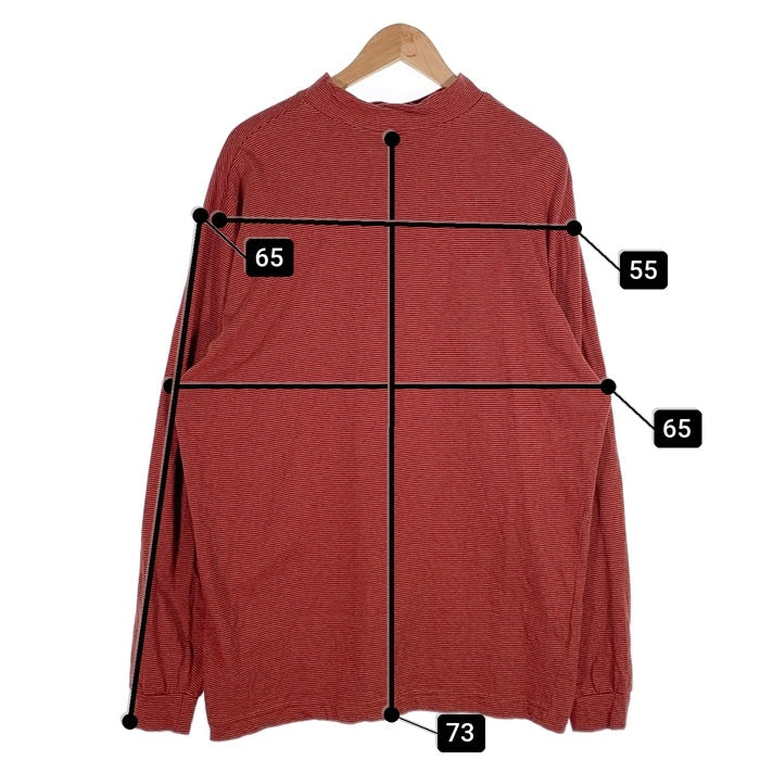 80's STUSSY ステューシー モックネック ボーダーポケットロングスリーブTシャツ レッド USA製 黒タグ Size XL 福生店