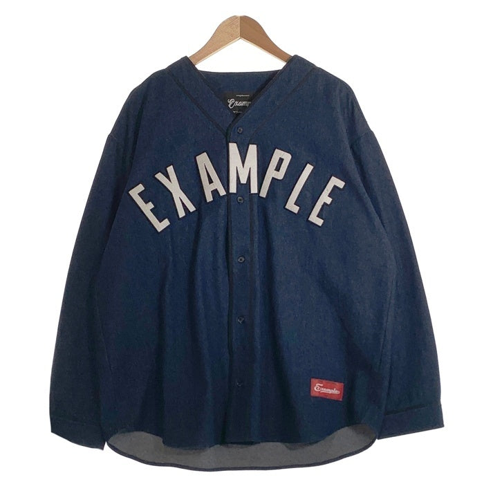 EXAMPLE エグザンプル 20AW BASE BALL DENIM SHIRT ベースボール デニムシャツ インディゴ Size XL 福生店