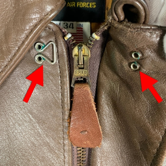 80's 90's AVIREX アヴィレックス EMAR ジップ Genuine Horsehide ホースハイド A-2 レザー フライト ジャケット ブラウン DRAWING NO. 30-1415, CONTRACT NO. 1978-01 USA製 Size 34 福生店