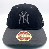 NEW ERA ニューエラ 59FIFTY Newyork Yankees ニューヨーク ヤンキース メッシュ ベースボールキャップブラック チャコール サイドパッチ Size 7 1/8 (56.8cm) 福生店