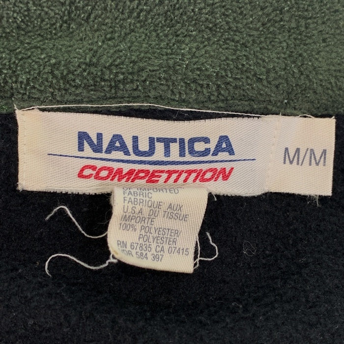 90's NAUTICA COMPETITION ノーティカ ハーフジップ プルオーバーフリースジャケット グリーン ブラック バイカラー Size M 福生店