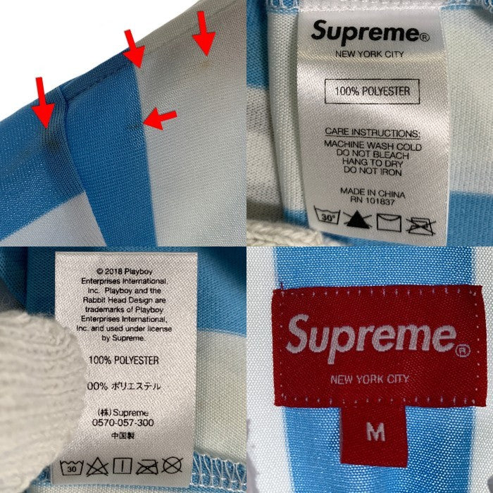 SUPREME シュプリーム 18SS PLAYBOY プレイボーイ Soccer Jersey サッカージャージー ゲームシャツ ホワイト ライトブルー Size M 福生店