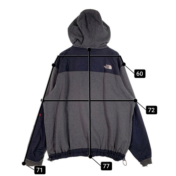 00's THE NORTH FACE ノースフェイス STEEP TECH スティーブテック スウェット ナイロン切替 プルオーバーマウンテンパーカー ジャケット チャコールグレー F05 Size XXXL 福生店