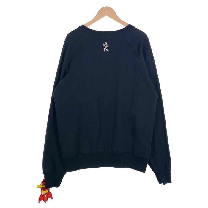 00's BILLIONAIRE BOYS CLUB ビリオネアボーイズクラブ BBCプリント ラグランスリーブ クルーネックスウェットトレーナー ブラック 日本製 初期 Size M 福生店