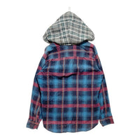 SAUGATUCK ソーガタック プリントネル フード付きシャツ ブルー size- 瑞穂店