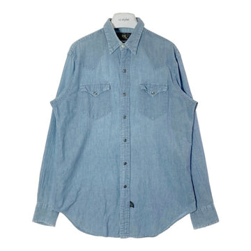 RRL ダブルアールエル 90's 三ツ星タグ シャンブレー ウエスタンシャツ ライトインディゴ sizeM 瑞穂店
