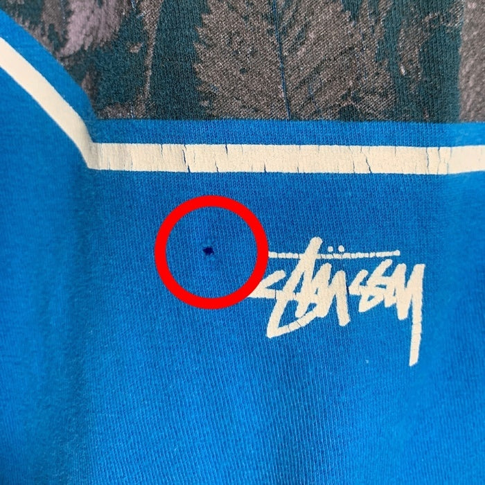 STUSSY ステューシー Sロゴ プリントTシャツ ブルー メキシコ製 Size XXL 福生店