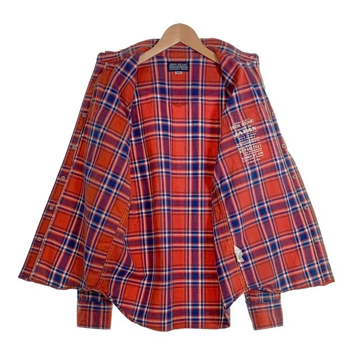 IRON HEART アイアンハート 23SS 5OZ SELVEDGE MADRAS CHECK WORK SHIRT 5オンス セルビッチ マドラス 長袖 チェックシャツ レッド Size L 福生店