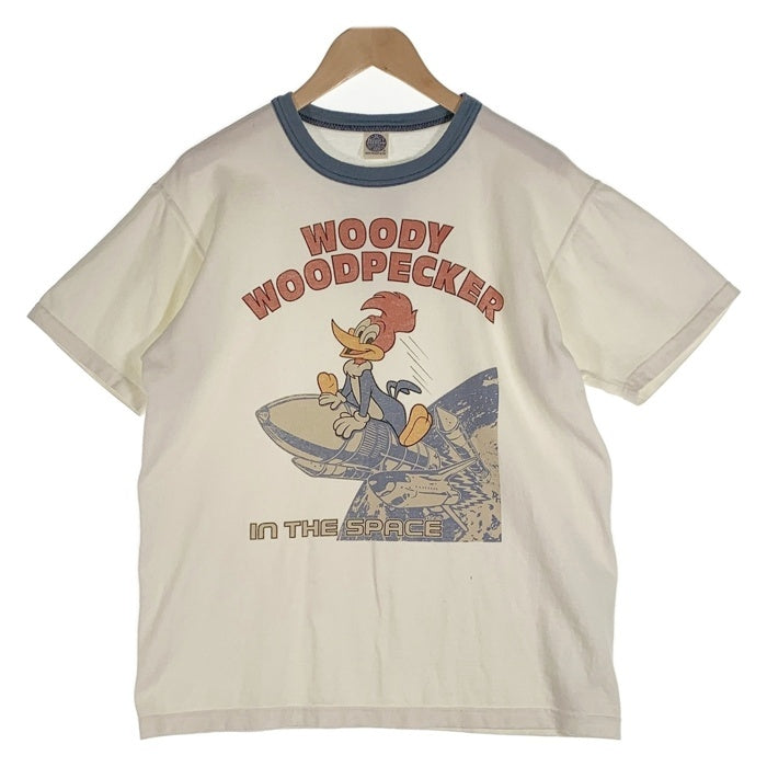 TOYS McCOY トイズマッコイ WOODY WOODPECKER ウッディーウッドペッカー プリントTシャツ オフホワイト ブルー TMC2408 Size L 福生店