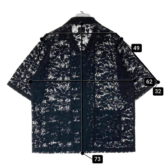 Needles ニードルズ Cabana Shirt カバナシャツ C Pe R Lace Cloth FLOWER フラワーレース 半袖 ブラック MR252 Size L 瑞穂店