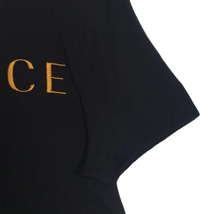 VERSACE ヴェルサーチ ロゴ刺繡 コットン Tシャツ ブラック A87021S Size L 福生店