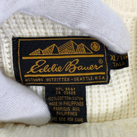 90's Eddie Bauer エディーバウアー コットン クルーネックセーター ホワイト フィリピン製 Size XL 福生店