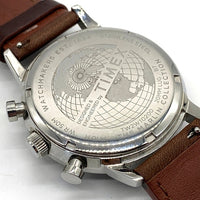 TIMEX タイメックス メンズ マーリン クロノグラフ ウォッチ 腕時計 ブルー文字盤 ブラウンレザーベルト TW2W10200 福生店