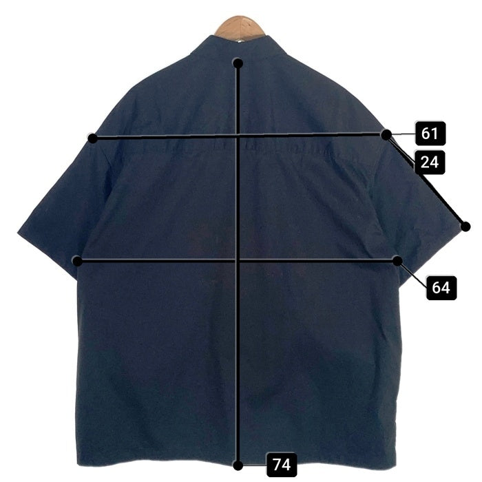 Graphpaper グラフペーパー Solotex Twill S/S Oversized Box Shirt ソロテックス ツイルショートスリーブシャツ ブラック ボックスシルエット GM232-50054B Size F 福生店