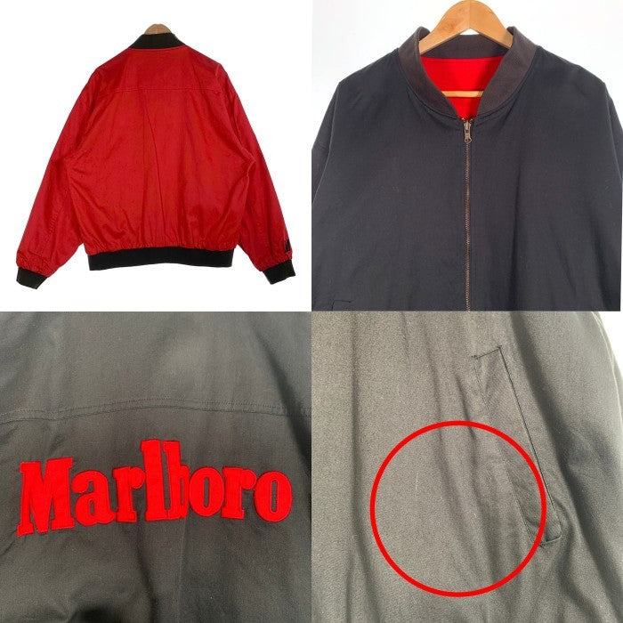 90's Marlboro Reversible Jacket マルボロ リバーシブルジャケット ブラック レッド ロゴワッペン Size XL 福生店