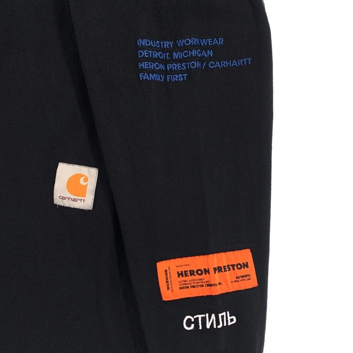 Carhartt WIP カーハート HERON PRESTON ヘロンプレストン LS TEE ロングスリーブTシャツ ブラック 刺繡 HMAB005F18719057 Size M 福生店