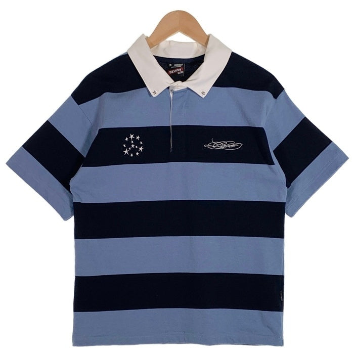 BELVET ベルベッド Heavy Border Polo ヘビーボーダーポロ 半袖 ポロシャツ ブルー ブラック BE130 Size XL 福生店