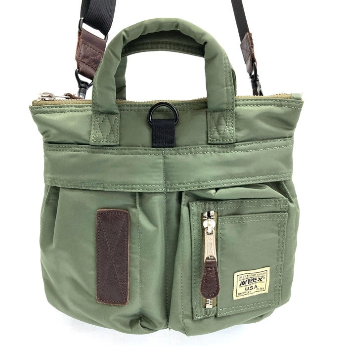 AVIREX アヴィレックス ミニヘルメットバッグ カーキ size-※タバコ臭あり 瑞穂店