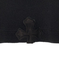 Chrome Hearts クロムハーツ Y NOT CROSS PTCHS THERMAL CREW L/S TEE サーマルカットソー ロングスリーブ レザークロスパッチ ブラック Size M 福生店