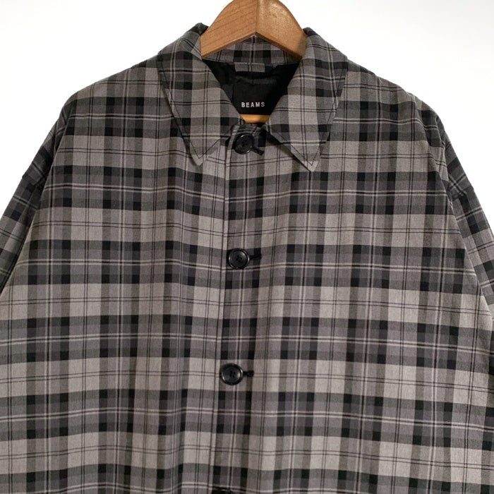 BEAMS ビームス タータンチェック オーバーサイズコート グレー 11-19-0453-301 Size L 福生店