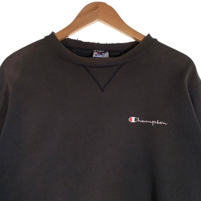 90's Champion チャンピオン クルーネック スウェット ロゴ刺繡 チャコールグレー USA製 Size M 福生店