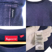 SUPREME シュプリーム 25SS Washed Box Logo Crewneck ウォッシュドボックスロゴクルーネックスウェットトレーナー ネイビー Size XL 福生店