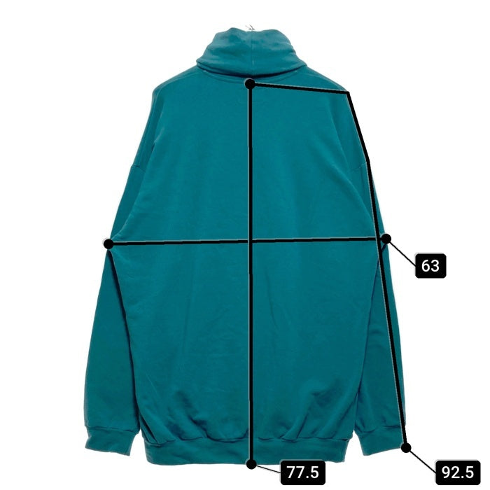 DESCENDANT ディセンダント ロゴ刺繍 裏起毛 タートルネックスウェットトレーナー グリーン size2 瑞穂店