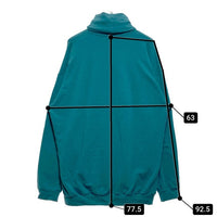 DESCENDANT ディセンダント ロゴ刺繍 裏起毛 タートルネックスウェットトレーナー グリーン size2 瑞穂店