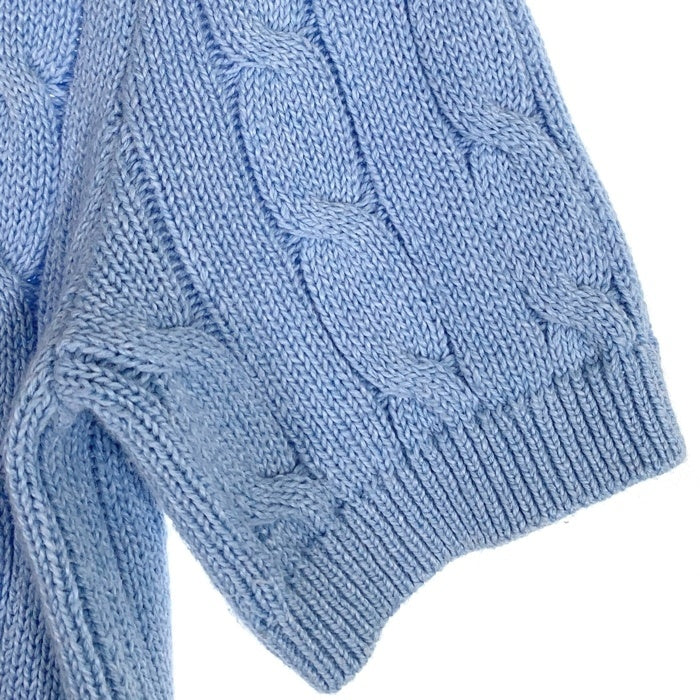 POLO RALPH LAUREN ケーブルニット 半袖 ポロシャツ ライトブルー Size XS 福生店