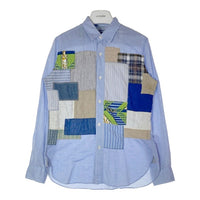 JUNYA WATANABE COMME des GARCONS MAN ジュンヤワタナベ コムデギャルソンマン AD2015 WQ-B011 リネン混パッチワーク 長袖シャツ ブルー sizeS 瑞穂店