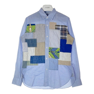 JUNYA WATANABE COMME des GARCONS MAN ジュンヤワタナベ コムデギャルソンマン AD2015 WQ-B011 リネン混パッチワーク 長袖シャツ ブルー sizeS 瑞穂店