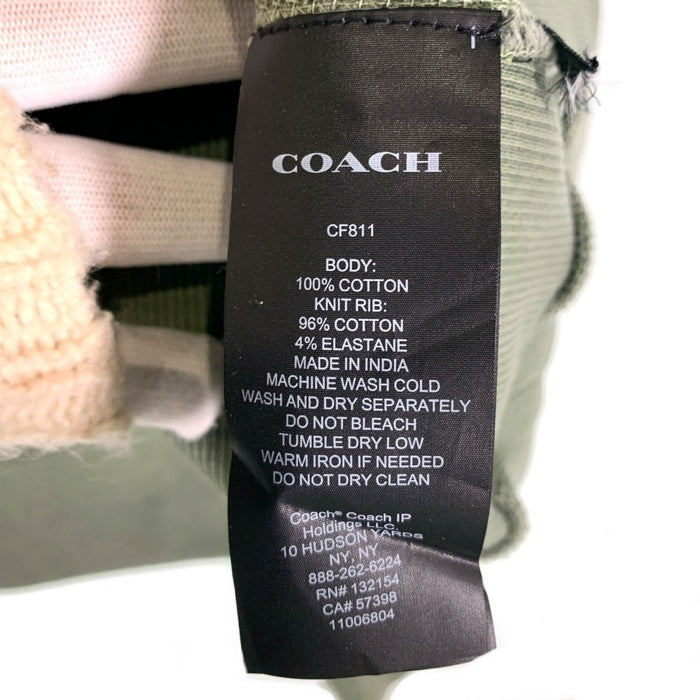 COACH コーチ HOODIE プルオーバースウェットパーカー フーディ ウォッシュ加工 オリーブ CF811 Size L-XL 相当 福生店